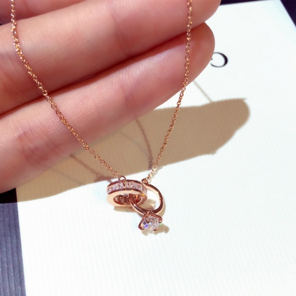 14k gold diamond ring necklace - Picture 13 of 16